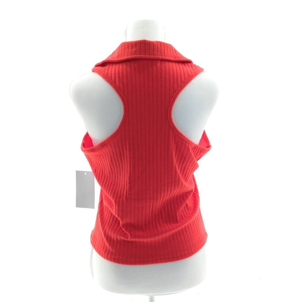 RoomMates Red Sleeveless V-Neck Ribbed Top - Junior's Size Large - Stylish Chic - Picture 3 of 4